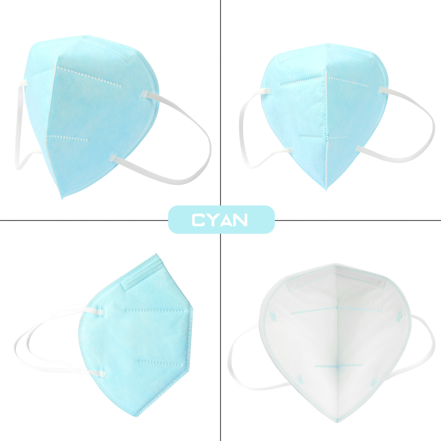 Outdoor Multi Color KN95 Protective Mask Multiple Layer ≥95% Filtering Rate