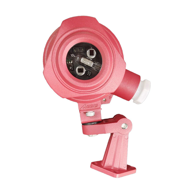 Red Fire Alarm Flame Detector Wall Mounted For Petrochemical Refineries / Chemical Plants
