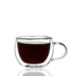 OEM High Borosilicate Handle Heat Resistant Double Wall Clear Coffee Glass
