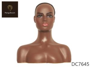 China Full Bust Bald Mannequin Head With Shoulders 53cm Head Circumference wholesale