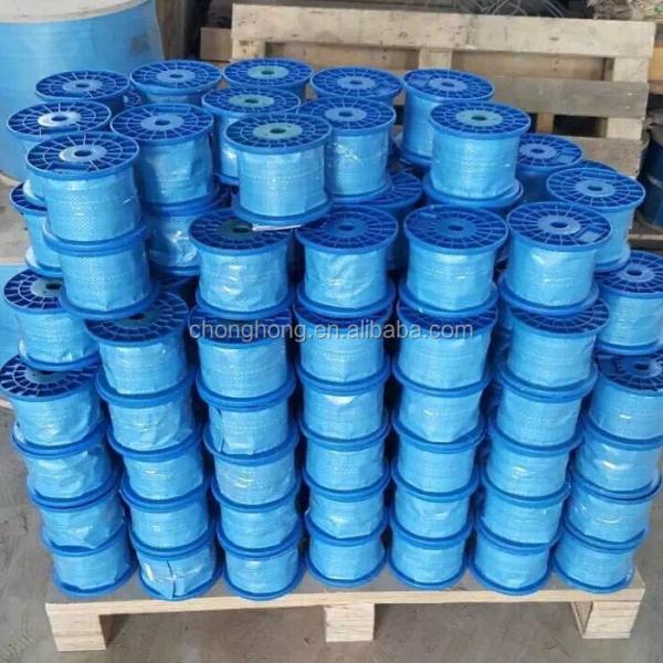 Tolerance ±1% PVC Coated Steel Wire Rope 1/8"-3/16" 7x7 Red Yellow Green Blue White 10000ft Color Vinyl Coated Cable