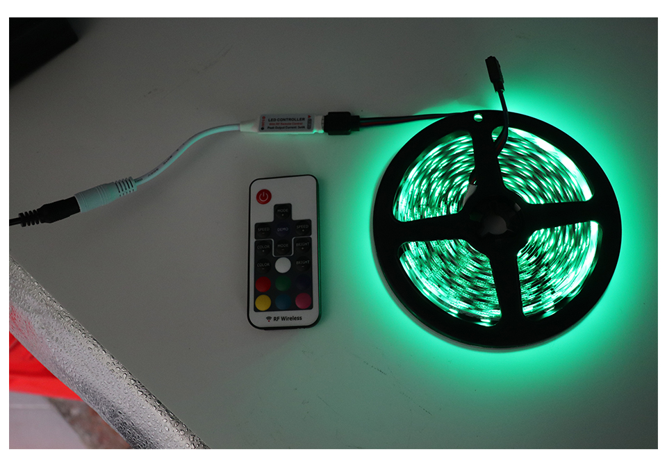 Mini LED RGB Controller RF 17 Key Wireless Remote Control For 5050 RGB LED Light Bar