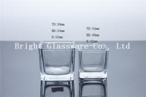 China best sale clear square glass candle holder, candle jar cheap wholesale