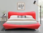 Faux Leather Upholstered Platform Bed Frame / Wood Slat Support / Pressure