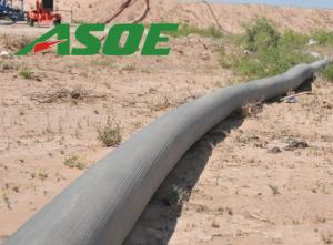 China 12” × 200m Nitrile Rubber Lay Flat Discharge Hose Chemical Resistance wholesale