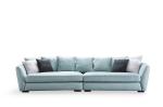 4 Seater Latest Living Room Design Modern Fabric Linen Long Sofa