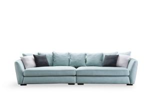 China 4 Seater Latest Living Room Design Modern Fabric Linen Long Sofa wholesale