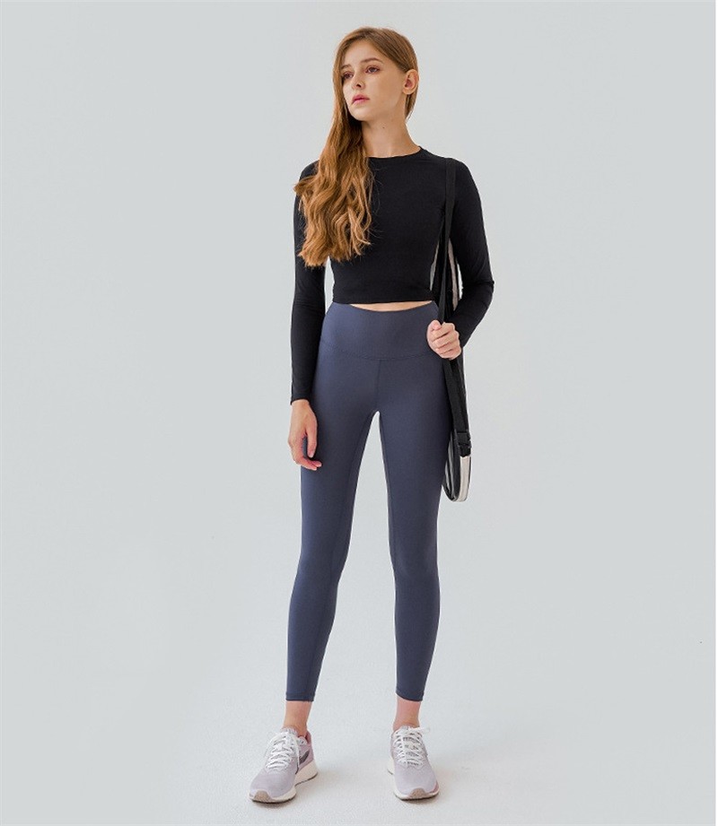 Pro Skin Breathable Long Sleeve Workout Ladies Yoga Tops Slim Fit Casual Shirts