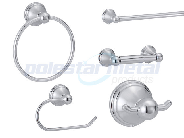 6-1/3" Width Polished Chrome Zamak 4600 Series Collection Towel Holder