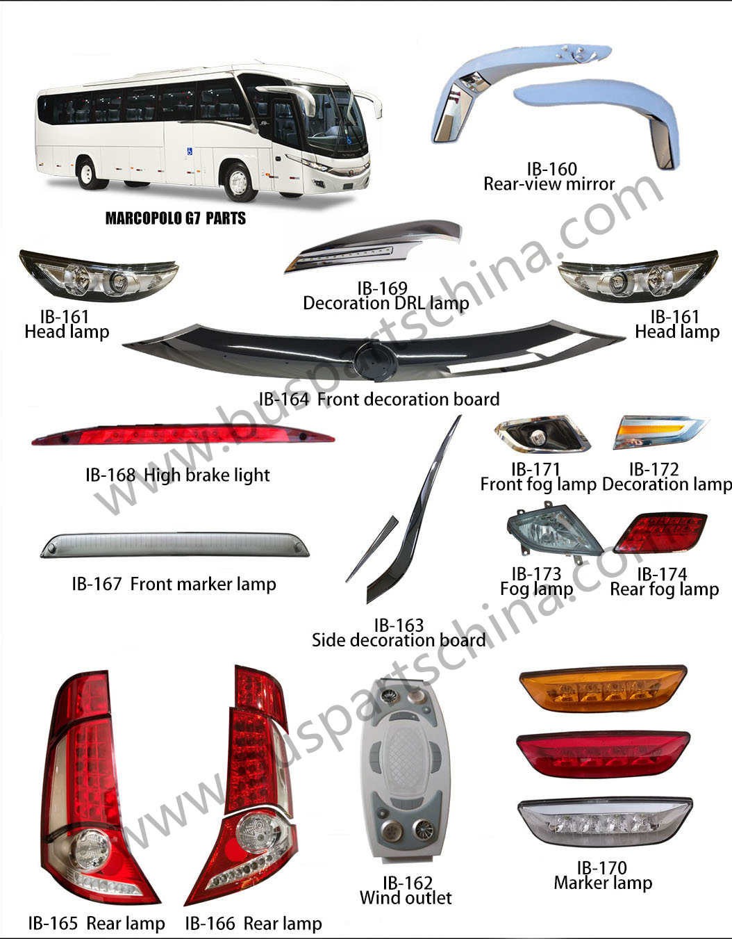 MARCOPOLO G7 Spare Parts Auto LED High Brake Lamp
