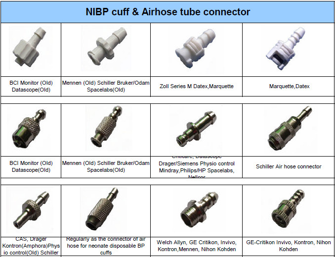 GE Ohmenda Datex Nibp Cuff Connectors 2 Grey Tube And Plastic Connectors
