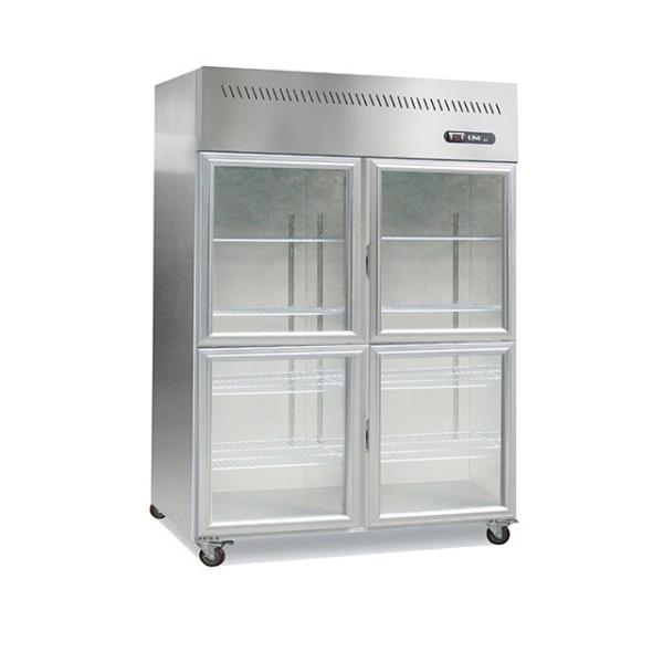 1000L 2 Or 4 Glass Doors Upright Kitchen Display Freezer Fridge Stainless Steel