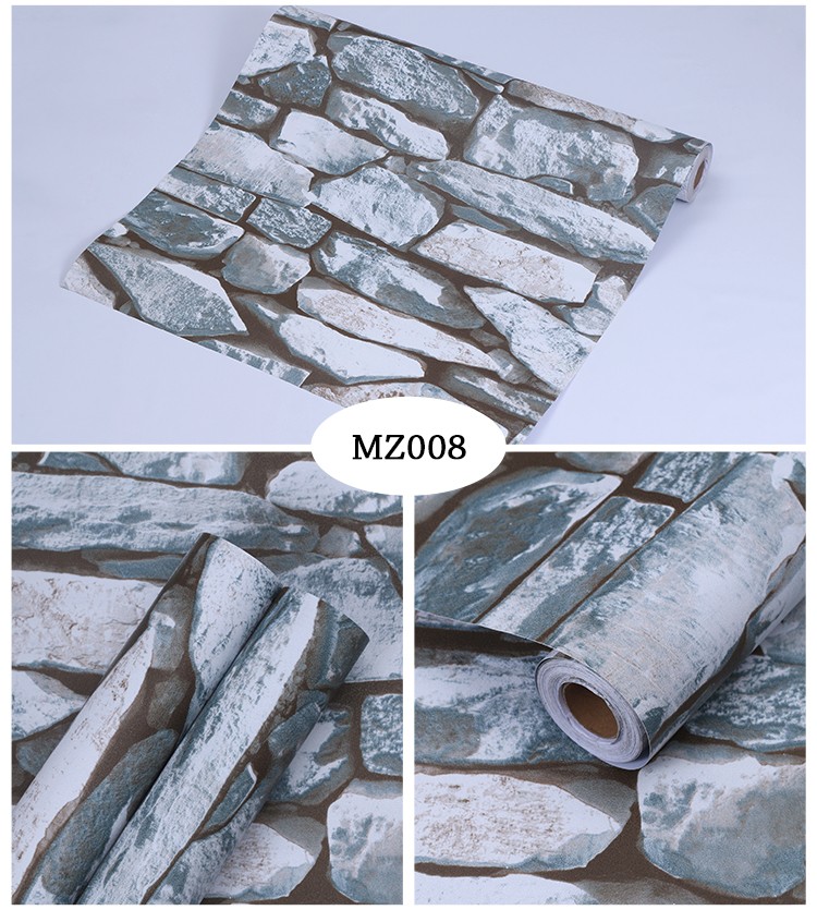 Anti Static 3D Stone Wallpaper OEM ODM 3D Brick Stone Wall Sticker