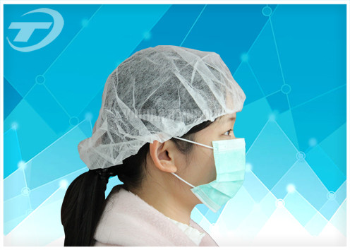 Medical Disposable nonwoven spunlace mesh scrub caps , hair nets , bouffant cap 21" /24"