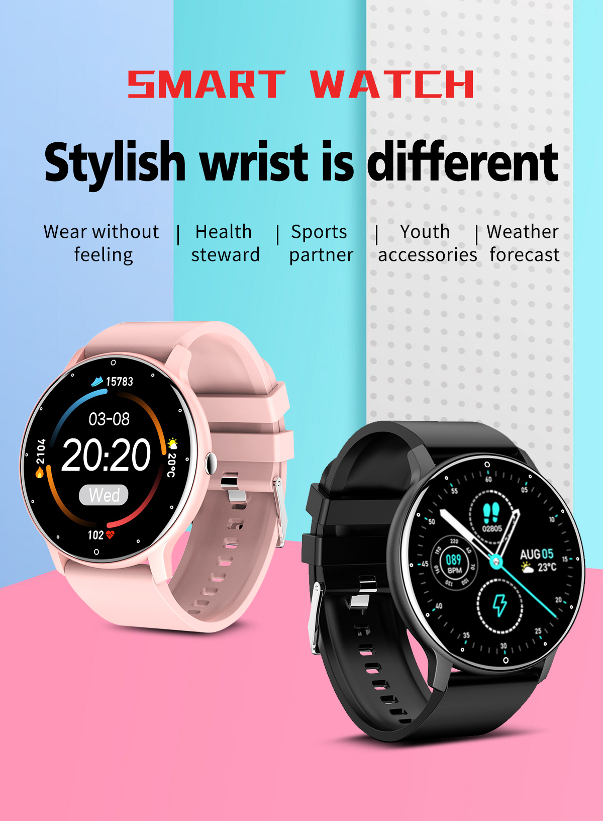 1.28inch IPS 240*240 Full Touch Smartwatch Exercise Sleep Monitoring