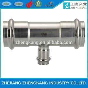 China stainless steel press fitting V style reducer tee wholesale