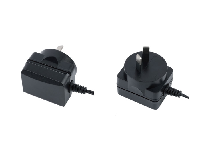 Interchangeable Black Power Adapter with OLP Protection AU EU US UK Plugs