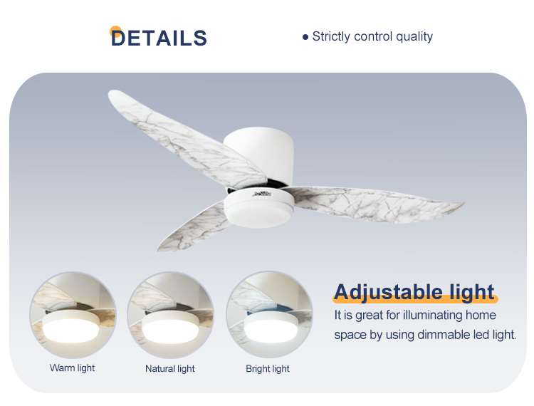 2- 1stshine Bedroom LED Ceiling Fan with Acrylic Blades and Remote Control Light
