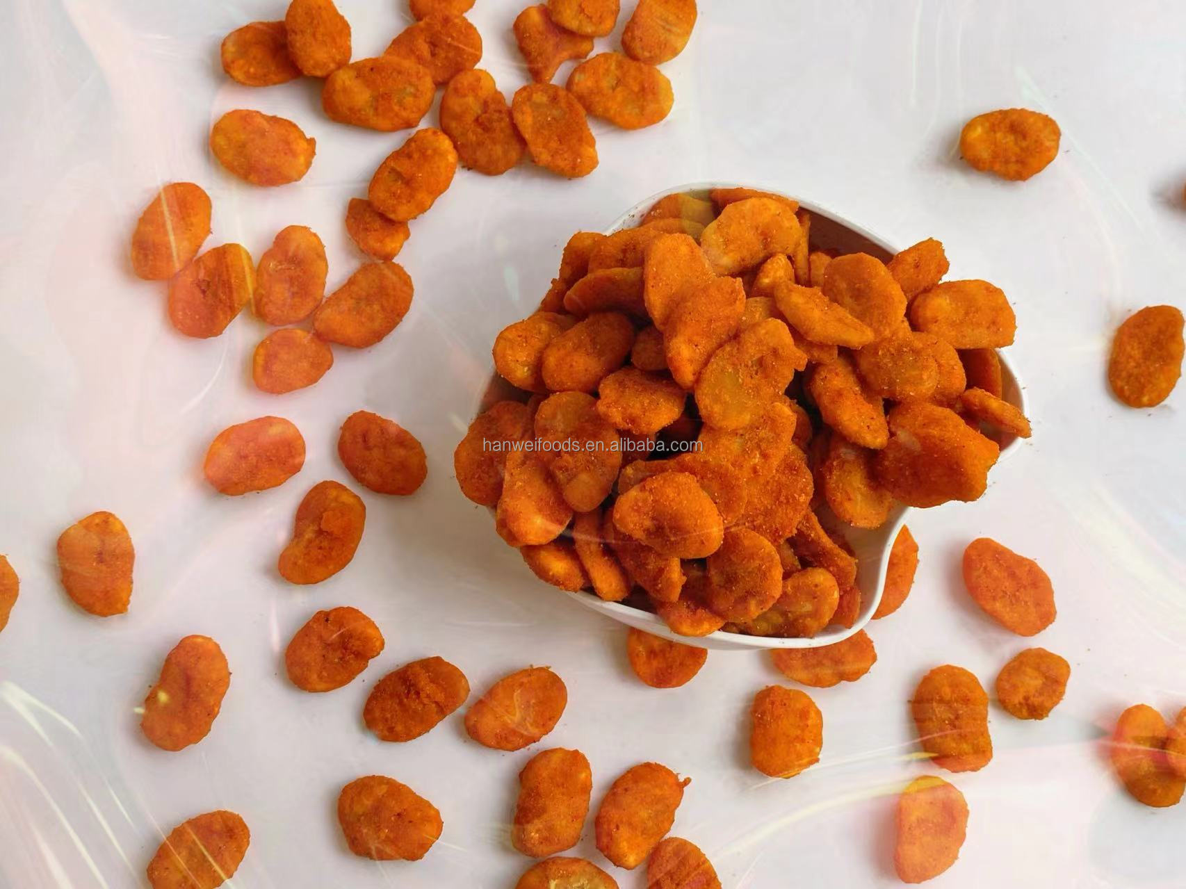 Spicy Flavor Fava Bean Snack Chili Coated Broad Bean Chips 5kg