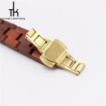 Ladies Red Sandal Wooden Wrist Watch 38mm Diameter White Dial Art