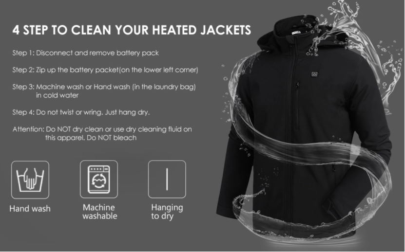 Battery Power Electric Heated Jacket Windproof S-3XL