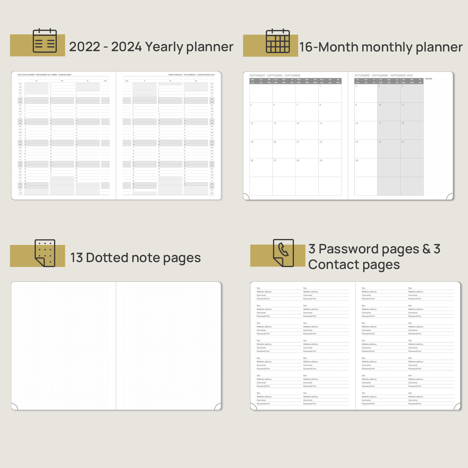 80GSM Eco Friendly Academic Diary 2023 2024 Weekly Spread On 2 Pages