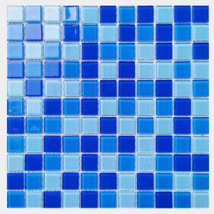 China 300x300mm Crystal Glass Mosaic Floor Wall Tile For Bathroom Swimming Pool Kitchen Backsplash wholesale