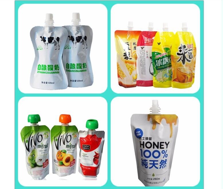 Excellent quality professional design plastic spout bag,reusable spout pouch, liquid stand up pouch with spout