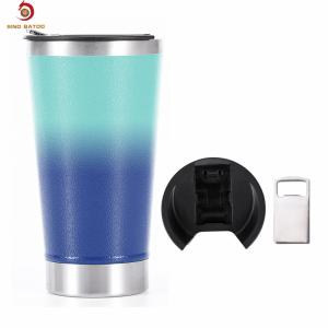 China 16oz Stainless Steel Stacking Cups Beer Tumbler With Bottle Opener wholesale