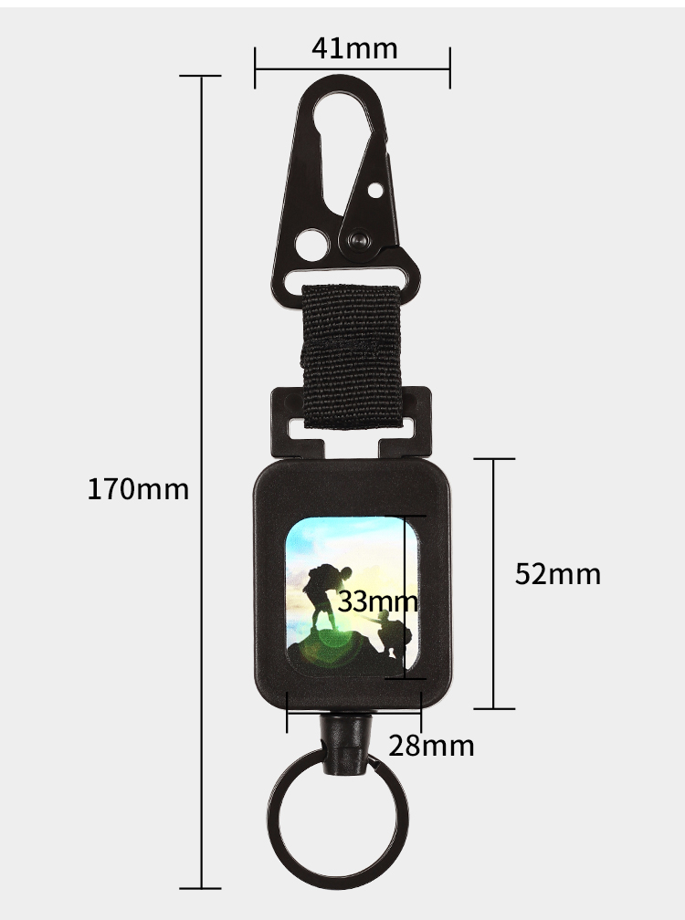 Deyi Badge Reel Outdoor Metal Carabiner Knife buckle Heavy Duty Retractable