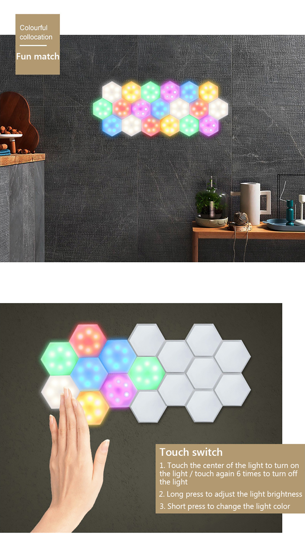 1Watt Remote Control Under Cabinet Light 4000K Honeycomb Wall Lamp