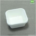 250ml Disposable Square Food Container Made By Sugarcane Bagasse With Clear PET