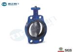 Semi - Disc Wafer Style Butterfly Valve , PN 16 Cast Iron Butterfly Valve