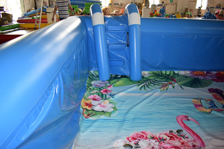 Kids Party Custom Inflatable Swimming Pool With Ladder And Full Color Printing Bottom