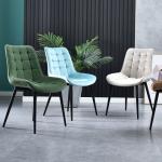 Leisure Modern Nordic Dining Chairs Upholstered Home Furniture Velvet Fabric