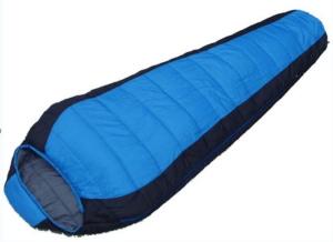 China 230x80x50CM Custom Black Orange Waterproof 190T Polyester Travel Mountain Sleeping Bags wholesale