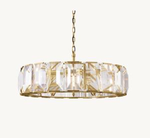 China 43&quot; Crystal Brass Chandelier 100V - 277V Crystal Round Chandelier wholesale