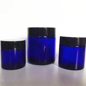 China Custom Glass Cosmetic Cream Jar Purple 15g 30g With Screw Cap wholesale
