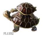 Antique Bejeweled Metal Trinket Boxes