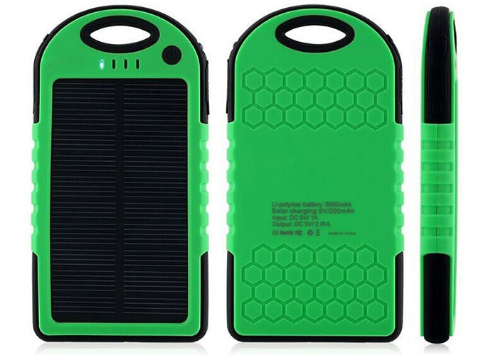 Laser Logo Yellow Solar Powered Portable Charger 6000mAh Bettery Capacity