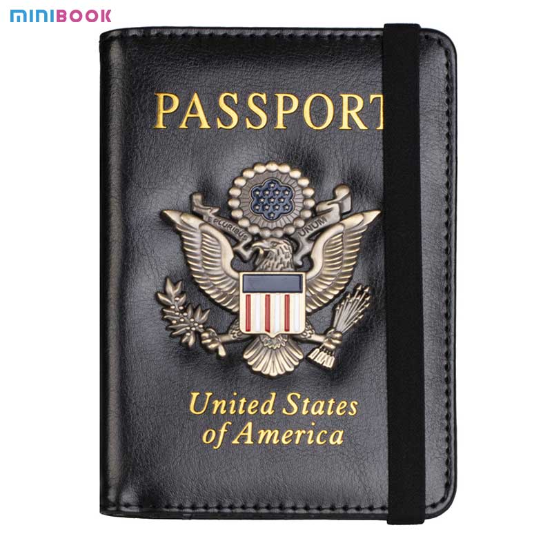 2023 USA Eco Rfid Passport Case Cover Holder Document Organizer Wallet for Vintage PU