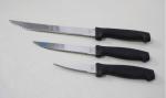 Cheaper Price Black Color PP Handle 3Pieces Serrated Carving Knife Set