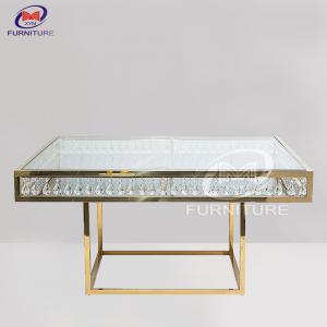 China Stainless Steel Legs Rectangular Banquet Table Crystal Pendant Decoration wholesale