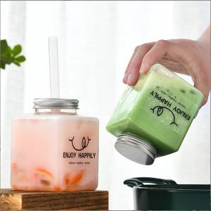 China Modern Milk Tea Bottles With Screw On Lid Plastic Material wholesale