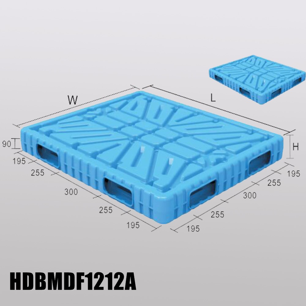 1200*1200mm heavy duty blowing moulding plastic pallet for rice bag with dynamic load 2000kg