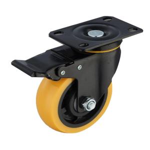 China 3 Inch Polyurethane Swivel Plate Industrial Casters Wheels With Lock wholesale