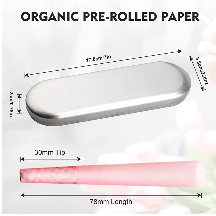 Pink 1 1/4 Size Rice Organic Cigarette Rolling Papers With Tips