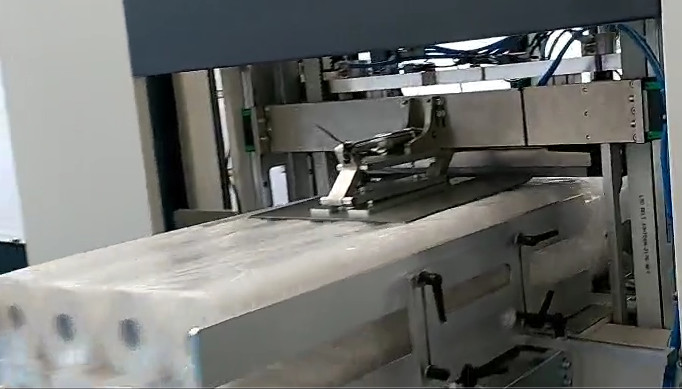 Automatic bath tissue paper roll bundle packing machine