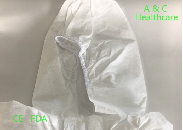 Non Woven Disposable Protective Gowns With Knitted Cuff Medical Blue