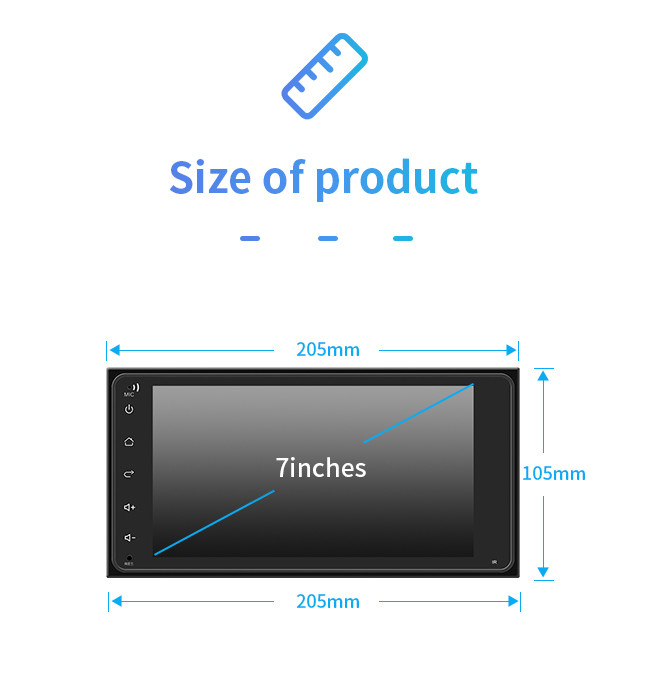 Multi Languages 7 Inch 8 Core Android Car Navigation Device Radio Player For Toyota